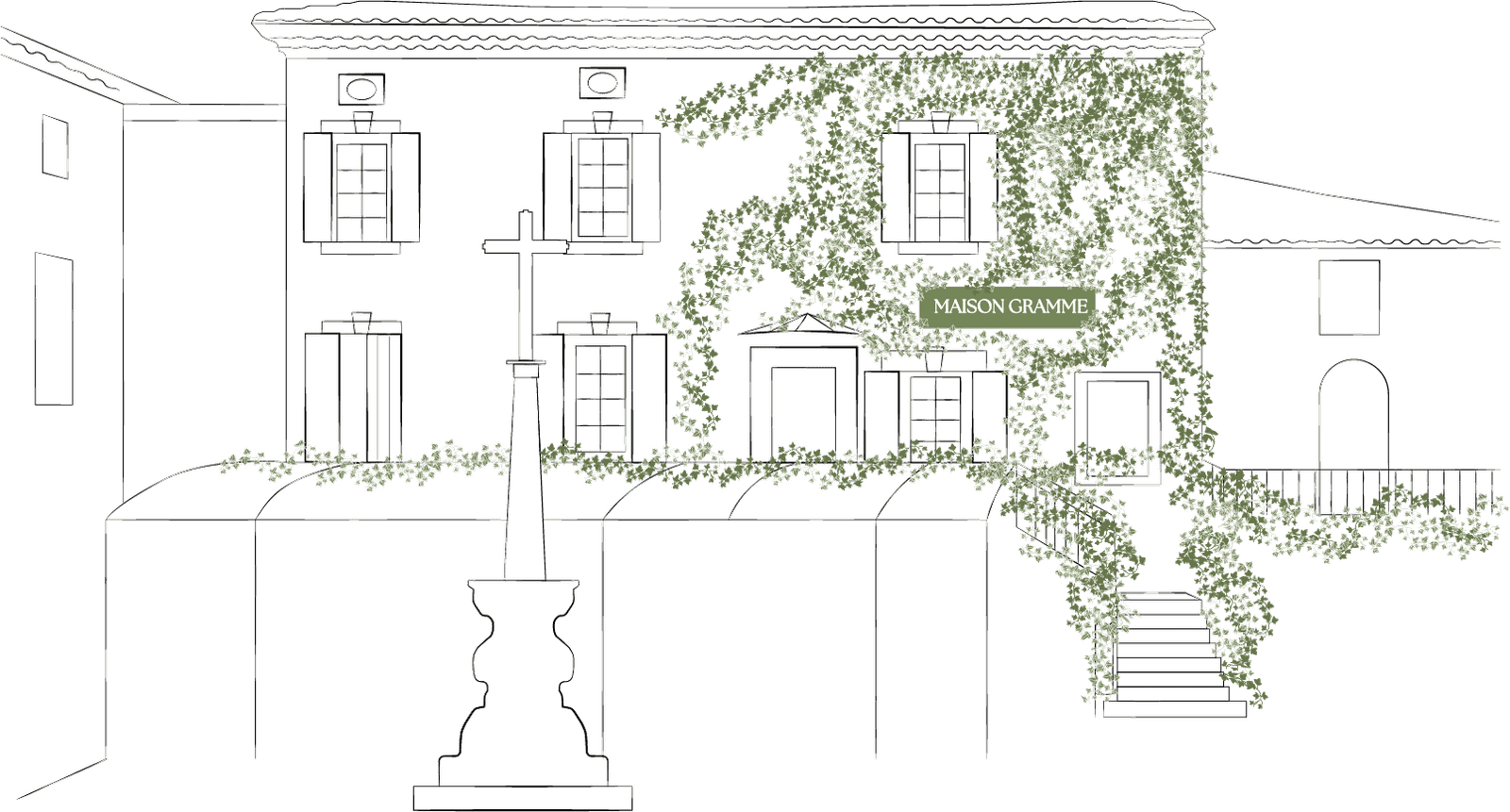 Sur le place principale de Lussan, un hôtel de village au calme d'Uzès